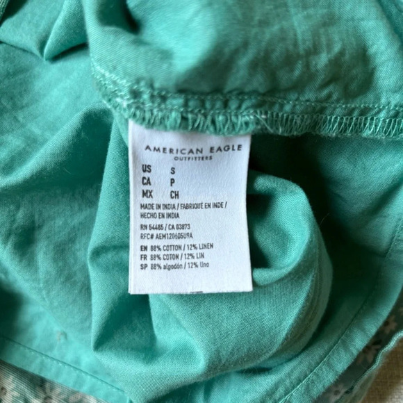 American  Eagle AE Floral Tie-Back Mini Dress Mint Size S Festival Boho Coastal - Picture 7 of 8